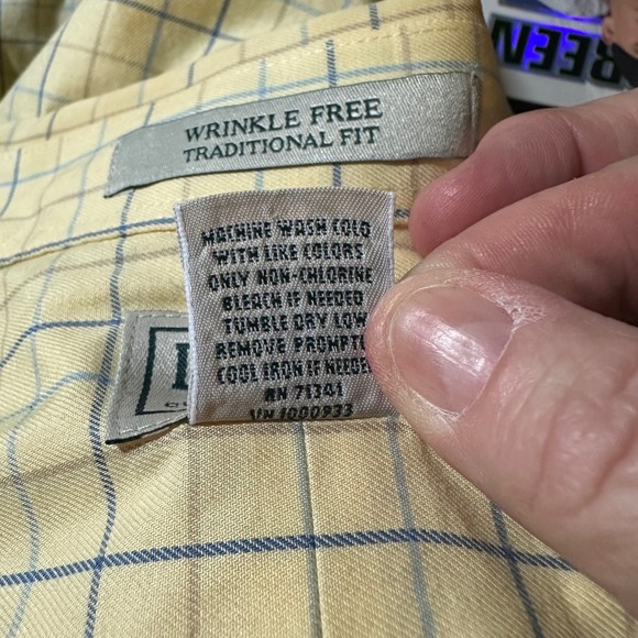 L.L. Bean Wrinkle Free Plaid Short Sleeve Button Down Shirt Mens L Reg - Picture 6 of 6